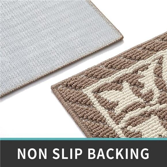 Indoor Rugs for Front Entrance Rug Entry Non Slip Washable,19.5"x31.5",Brown - Picture 6 of 6